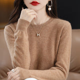 Fongt 2024 Autumn And Winter New Lady Loose Round Collar Solid Color Short Set Bottom Knit Bottom Sweater-Outfit