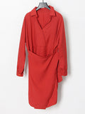 Fongt Style Dress Women 2025 Spring New Temperament Elegant Fashion Commuting Solid Color V Tie With Mid-Long