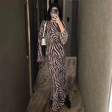 See Through Boho Dresses for Women 2023 Autumn Winter Fashion Long Sleeves O Neck Transparent Printed Holiday