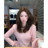 Fongt Wind Pure Desire To Cultivate Long-Sleeved Top Soft Pink Knitted Shirt Women 2025 Early Autumn New