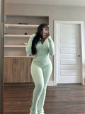 Fongt Spring And Summer New Sports Casual Women's Sexy Tight Long-Sleeved Horn Two Sets