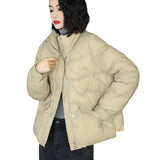 Autumn And Winter New Style Down Jacket Female Short Money Korean Version Standing Collar White With Fashion White Duck Down Small Coat Tide-Outfit