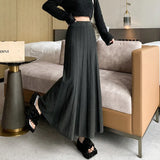 Beat Thickened Modal Knitted Skirt Women's Winter Korean Version Of High-Waisted A-Shaped Skirt Wool Pendulum Skirt-Outfit