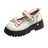 Fongt Leather Shoes Girl JK Cute Girl Lolita Princess Shoes With Skirt Thick Bottom Shallow Mouth Small Single Shoes