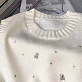 Industry Nail Bead Splicing Sleeveless Knitted Vest Folded Fashionable Look Lazy Vest Horse Clip Pullover Jacket-Outfit