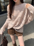 Fongt Xixi 2025 Autumn New White Standard Loose Long-Sleeved Hollow Wool Knitted Sweater Sweater Women 25333