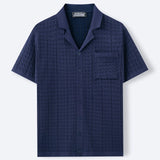 Fongt Men's New Summer Short Sleeve Cuban Collar Knit POLO Shirt Casual Cardigan