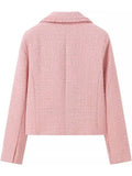 Tweed Buttoned Cropped Coat-Outfit