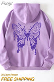 Print Thermal Lined Kangaroo Pocket Drawstring Hoodie Harajuku Hoodies Sweatshirts Fashion Oversized Long Sleeve