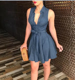 Casual sleeveless button mini