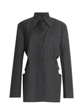 Fongt 2024 New Fashion Temperament Commuter Wind Fake Two Niche Design Sense Suit Jacket Female Suit Jacket-Outfit