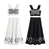 Fongt Women's Clothing Explosion Sleeveless Waveside Printed Vest Half-Skirt Suit