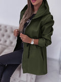 Fongt Fashion Casual Autumn And Winter Hooded Zipper Jacket Women's Clothing