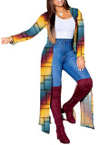 Autumn And Winter Women's Wear New Long-Sleeved Printing Long-Style Leisure Long-Style Coat-Outfit