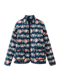 Fongt Women's Explosion French Vintage Printed Cotton Coat