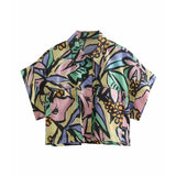 Women Retro Flowers Print Oversize Summer Shirt Short Sleeve 2021 Chic Female Short Blouse Shirt Tops