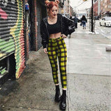Plaid High Waist Casual Stretch Feet