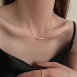 Square Shell Necklace-Outfit
