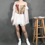 Fongt And Winter New Women's Style French Retro Oil Style Sling Vest Fish Bone Shaping Body With Corset