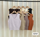 Silk V-Neck Sling With Vest Women Wearing Summer Sleeveless Knitted Shirt Thin Waist Short Hottie