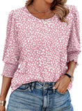 Fongt Color Women's Clothing 2025 Autumn Loose Leisure Printing Seven-Sleeve Round-Neck T-Shirt Top