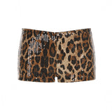 Fongt Cloth Forget Black Squins Low-Waisted Ass Elastic Hot Pants Hot Babes Repair Bundy Dance Personality Super Shorts