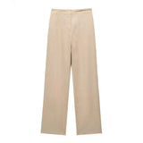 New Women's Double-Breasted Suit Jacket Straight Trousers 8194394 8003394-Outfit