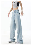 Light Blue Washed Baggy Boyfriend Jeans-Outfit