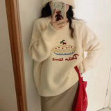 Fruit Cake Jacquard Knit Pullover-Outfit