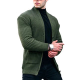 Fongt Casual Men's Cardigan Long Sleeve Loose Solid Color Pocket Button Slim Men's Autumn And Winter New
