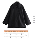 Fongt Women's Autumn New Fashion Asymmetric Blending Short Loose Coat Coat