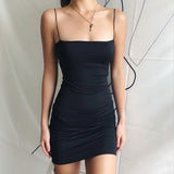 Shiny Dress Women Summer Bright Silk Backless Spaghetti Strap Mini Dresses Night Club One Piece Bodycon Female Party