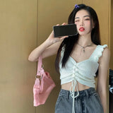 New Sling With Waistcoat Women's Design Small Summer Wears The Back High-Waisted Umbilly Knitting
