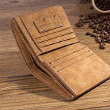 Men's Leather Bifold Wallet Slim Hipster Cowhide Credit Card/ID Holders and Inserts Coin Purses Luxury Business Mens
