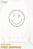 for Women Vintage Letter Fashion Pullovers Tops Womens 2023 Spring Autumn Loose Sweatshirt Hoodies