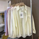 Fongt Languid Wind Sunscreen Shirt Women Thin Outside With A Small Shirt Summer Meat Cover Loose