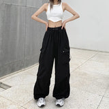 Fongt Overalls Casual Pants Female Summer Versatile Straight Down Leg Pants Loose Wide Leg Pants