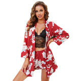 Print Robe Set Women's Sleepwear Suit