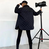 Fongt Buckle Collar Loose Warm Lingge Cotton Suit New 2025 Autumn And Winter With Thick Cotton Clothes