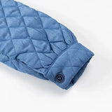 Blue Quilted Collar Jacket-Outfit