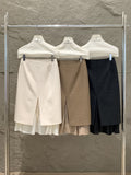 Fongt Xixi 13 Line 2025 Autumn White Standard Elegant High-Waisted Skirt Wool A-B-Pack Short Skirt 85287