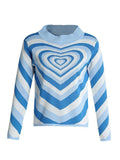 Heart Jacquard Argyle Jumper Sweater-Outfit