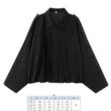 Fongt Women's 2025 New Bat Sleeve Loose-Fitting Velvet Bomber Jacket Jacket