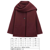Fongt Women's Autumn New Asymmetric Scarf Short Loose Knit Coat
