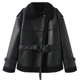 Fongt Women's Clothing Explosion Pure Fashion Street Collar Fur Warm Coat Long Short