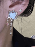 Tassel Star Heart Charm Earrings-Outfit
