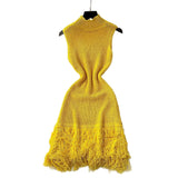 Fongt Design Sleeveless Knitted Dress Women's Summer Hair-Throw Slimming Pure Hot Girl Short Skirt