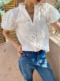 Fongt And Summer New Holiday Style French Shirt Women Design Short-Sleeved Women's Shirt Women's