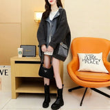 2024 New Autumn Denim Patchwork Loose Lazy Style Thickened Clothes Knitted Sweater Coat Cardigan Tops For Women TH5310-Outfit