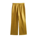 Early Spring, The New Gold Straight-Cut Suit Jacket 8753599 Vertical Trousers Suit-Outfit